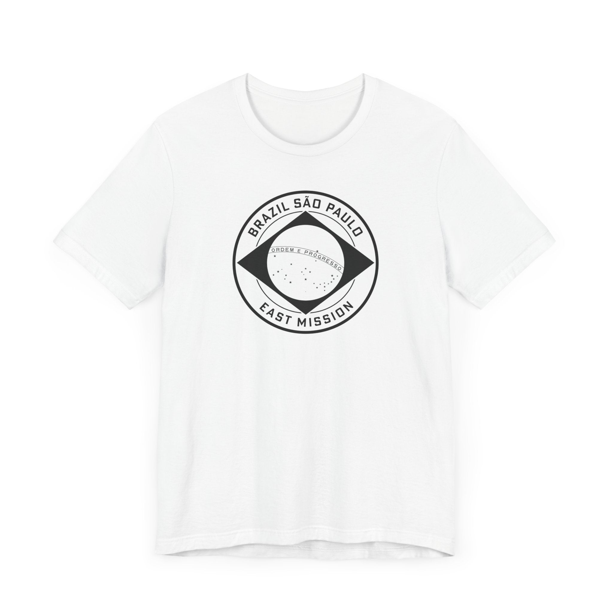 Brazil Sao Paulo East Mission Circular Monochrome Logo T-Shirt - Latter-Day Saint LDS Missionary Gift - Book of Mormon