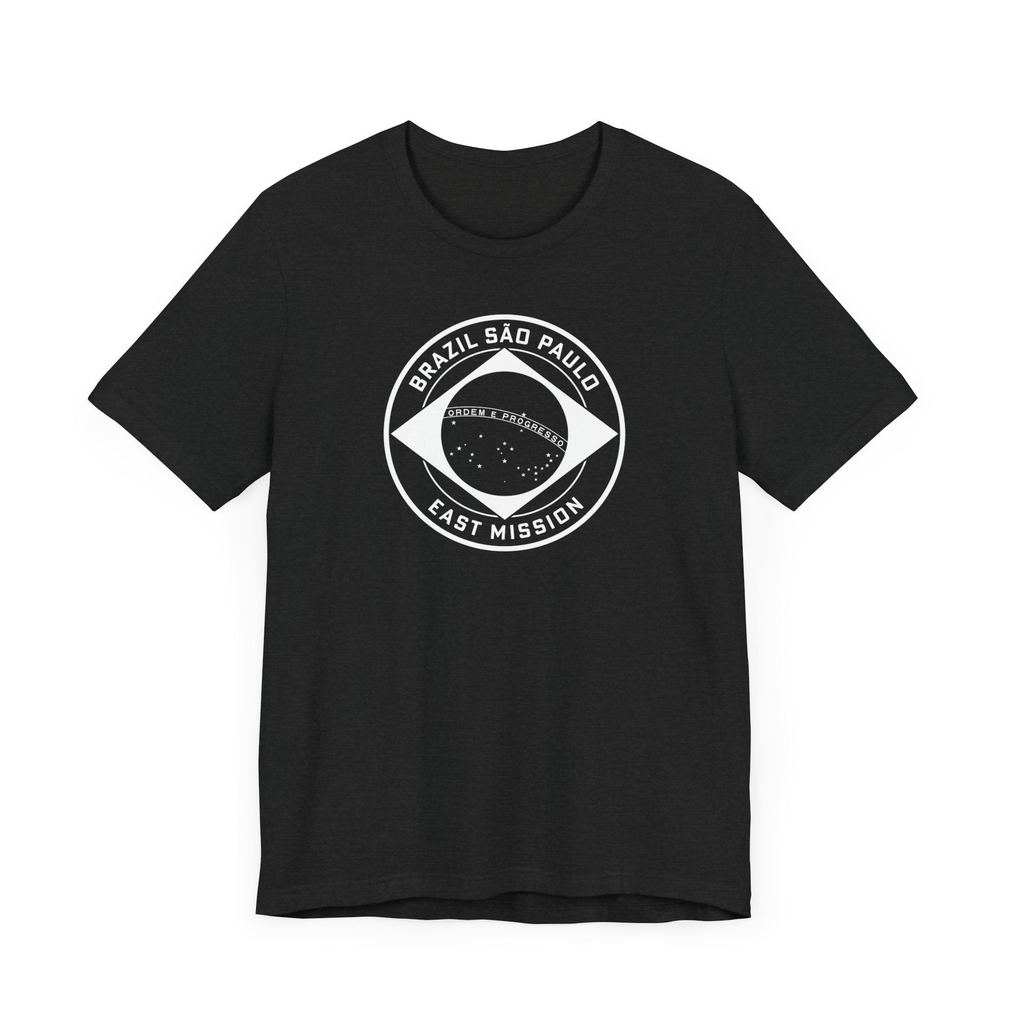 Brazil Sao Paulo East Mission Circular Monochrome Logo T-Shirt - Latter-Day Saint LDS Missionary Gift - Book of Mormon