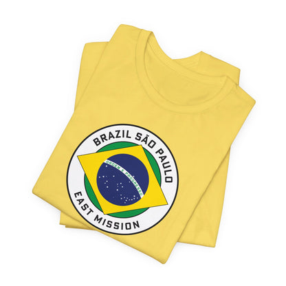 Brazil Sao Paulo East Mission Circular Pop Flag T-shirt - Latter-Day Saint LDS Missionary Gift - Book of Mormon