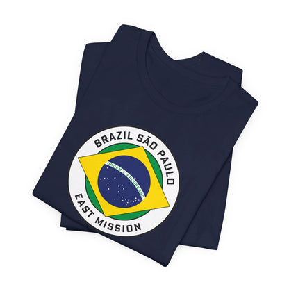 Brazil Sao Paulo East Mission Circular Pop Flag T-shirt - Latter-Day Saint LDS Missionary Gift - Book of Mormon