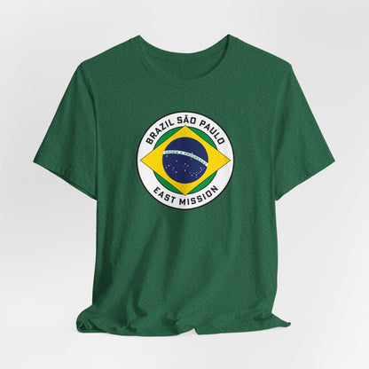 Brazil Sao Paulo East Mission Circular Pop Flag T-shirt - Latter-Day Saint LDS Missionary Gift - Book of Mormon