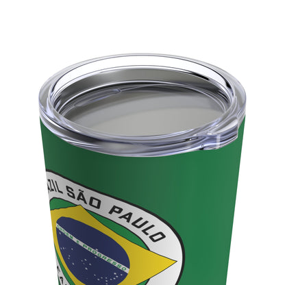 Brazil Sao Paulo East Mission Flag Logo Tumbler 20oz Green - Latter-Day Saint LDS Missionary Gift - Book of Mormon