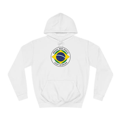 Brazil Sao Paulo East Mission Flag Logo (White Border) College Hoodie