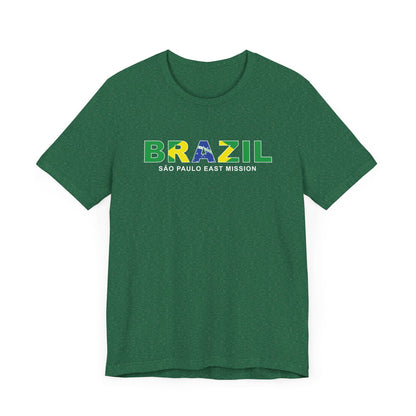 Brazil Sao Paulo East Mission Flag Title T-shirt - Latter-Day Saint LDS Missionary Gift - Book of Mormon