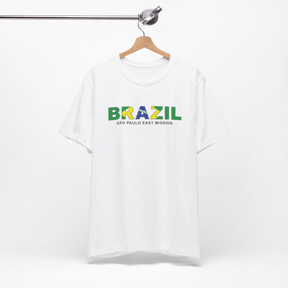 Brazil Sao Paulo East Mission Flag Title T-shirt - Latter-Day Saint LDS Missionary Gift - Book of Mormon