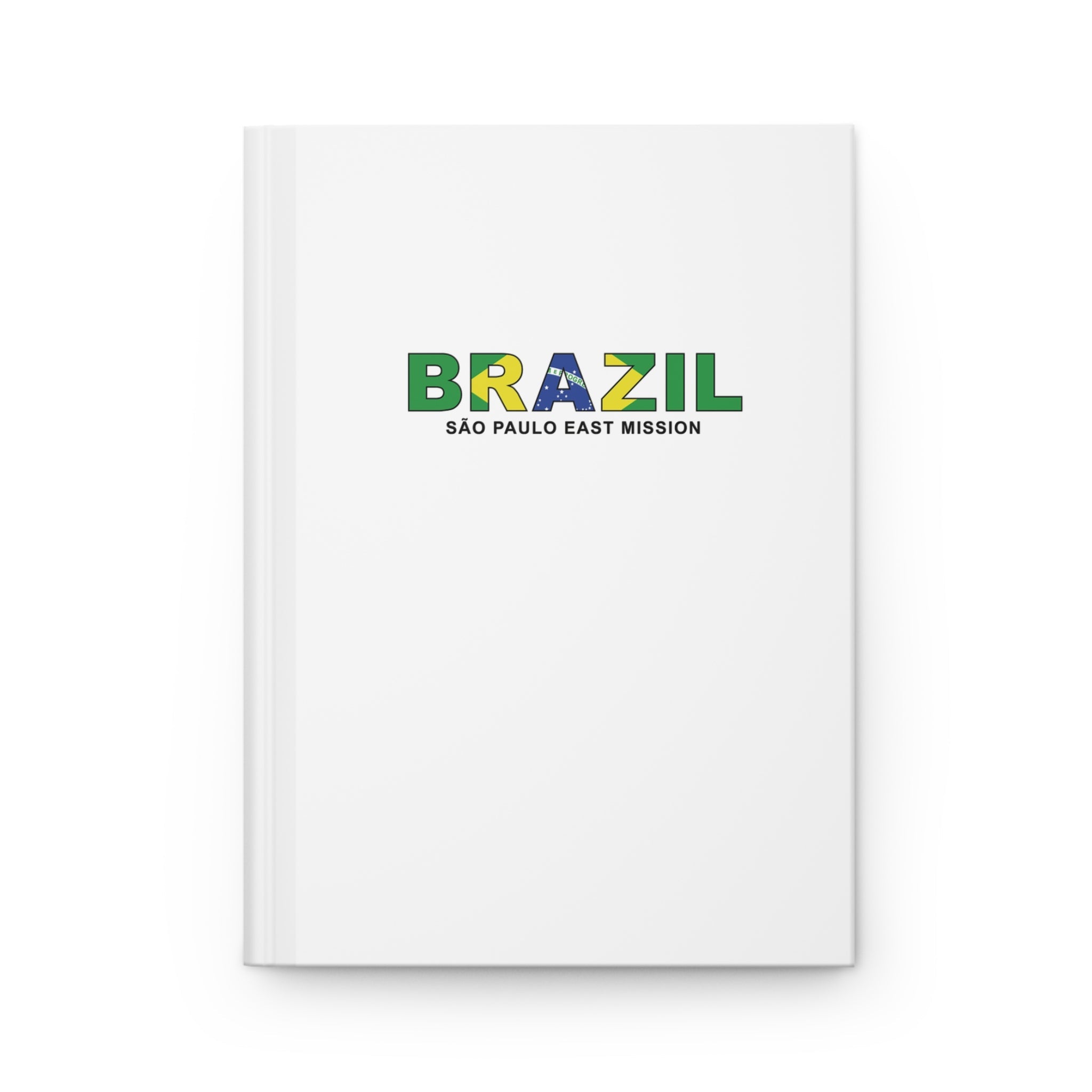 Brazil Sao Paulo East Mission Flag Title White Hardcover Journal Matte - Latter-Day Saint LDS Missionary Gift - Book of Mormon