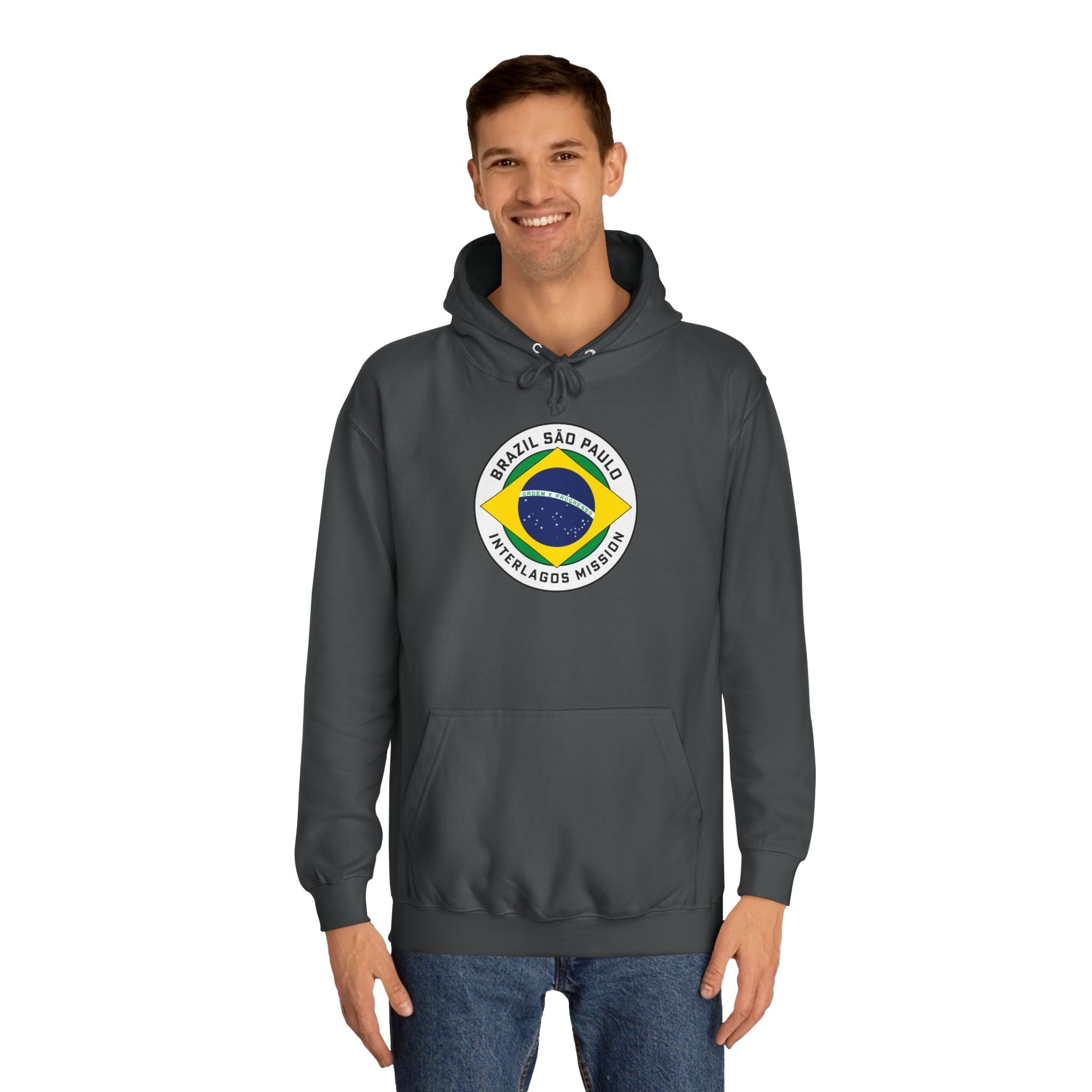 Brazil Sao Paulo Interlagos Mission Flag Logo (White Border) College Hoodie