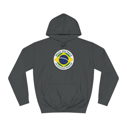 Brazil Sao Paulo Interlagos Mission Flag Logo (White Border) College Hoodie