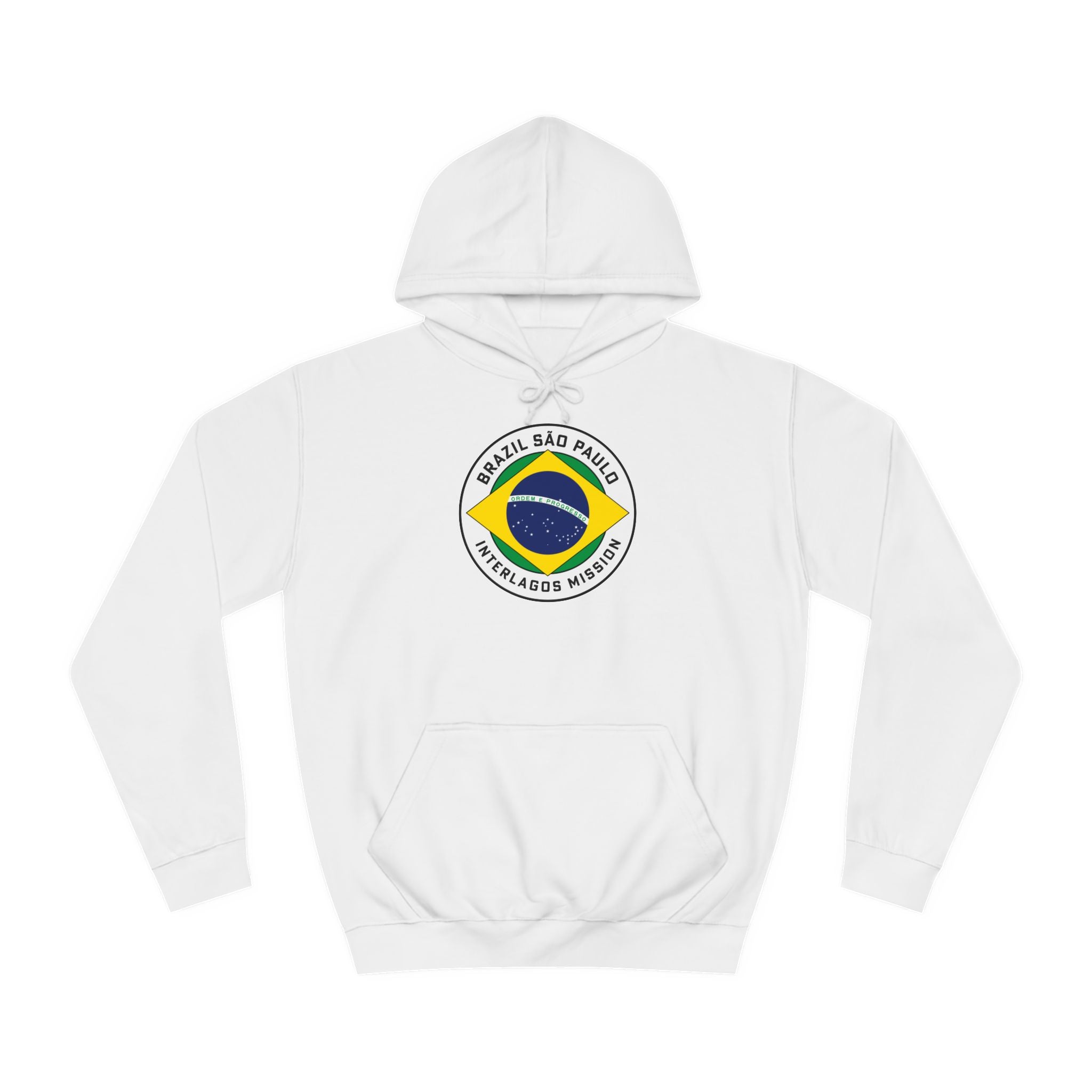 Brazil Sao Paulo Interlagos Mission Flag Logo (White Border) College Hoodie