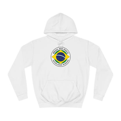 Brazil Sao Paulo Interlagos Mission Flag Logo (White Border) College Hoodie