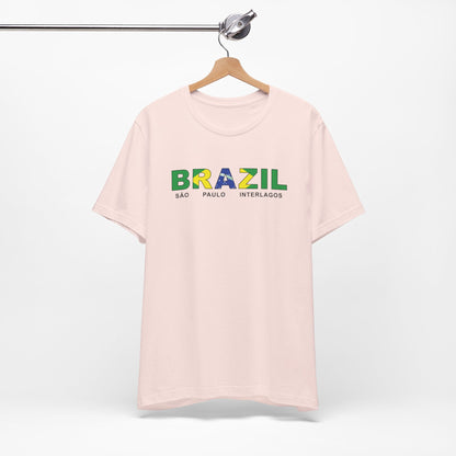 Brazil Sao Paulo Interlagos Mission Flag Title T-shirt - Latter-Day Saint LDS Missionary Gift - Book of Mormon