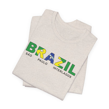 Brazil Sao Paulo Interlagos Mission Flag Title T-shirt - Latter-Day Saint LDS Missionary Gift - Book of Mormon