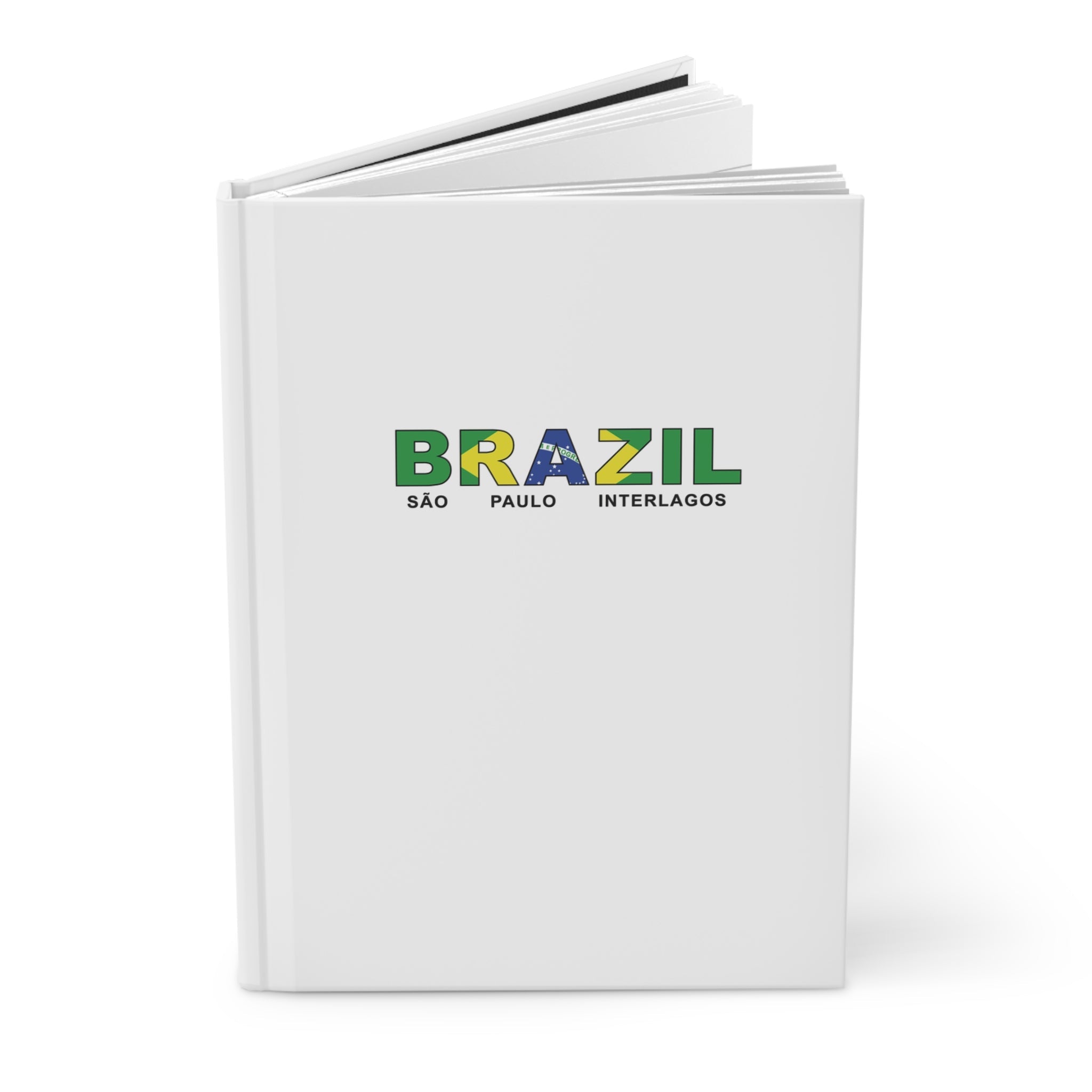 Brazil Sao Paulo Interlagos Mission Flag Title White Hardcover Journal Matte - Latter-Day Saint LDS Missionary Gift - Book of Mormon