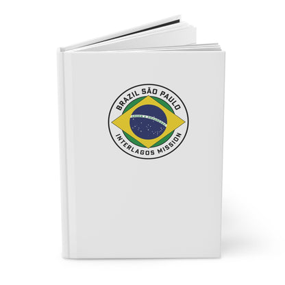 Brazil Sao Paulo Interlagos Mission Logo Design White Hardcover Journal Matte - Latter-Day Saint LDS Missionary Gift - Book of Mormon