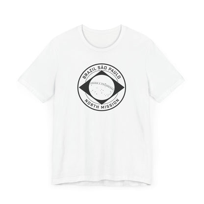 Brazil Sao Paulo North Mission Circular Monochrome Logo T-Shirt - Latter-Day Saint LDS Missionary Gift - Book of Mormon