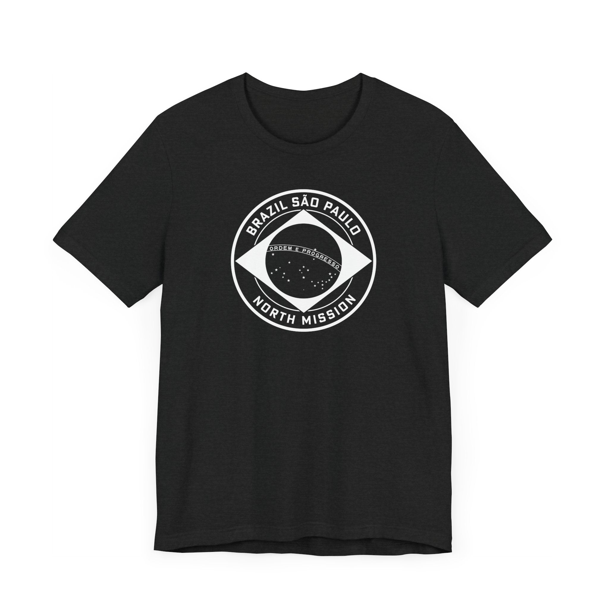 Brazil Sao Paulo North Mission Circular Monochrome Logo T-Shirt - Latter-Day Saint LDS Missionary Gift - Book of Mormon