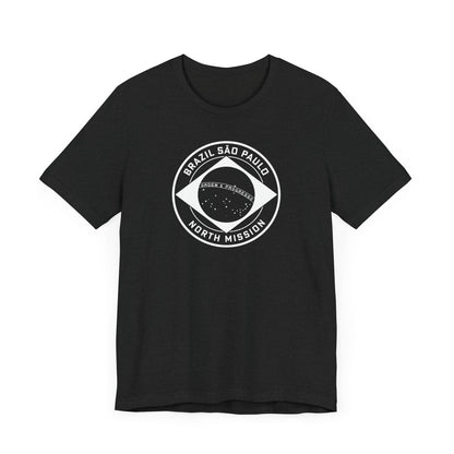 Brazil Sao Paulo North Mission Circular Monochrome Logo T-Shirt - Latter-Day Saint LDS Missionary Gift - Book of Mormon