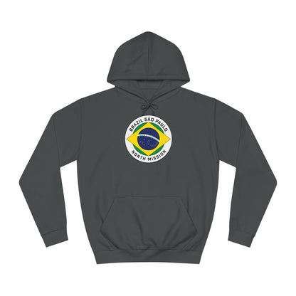 Brazil Sao Paulo North Mission Flag Logo (White Border) College Hoodie