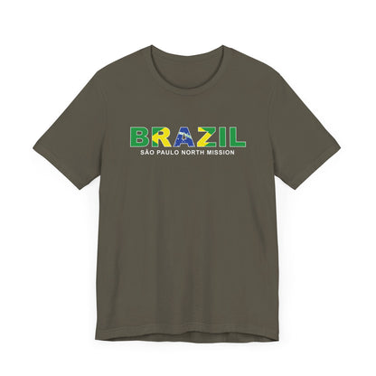 Brazil Sao Paulo North Mission Flag Title T-shirt - Latter-Day Saint LDS Missionary Gift - Book of Mormon