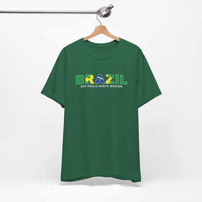 Brazil Sao Paulo North Mission Flag Title T-shirt - Latter-Day Saint LDS Missionary Gift - Book of Mormon