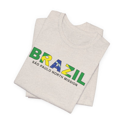 Brazil Sao Paulo North Mission Flag Title T-shirt - Latter-Day Saint LDS Missionary Gift - Book of Mormon