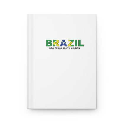 Brazil Sao Paulo South Mission Flag Title White Hardcover Journal Matte - Latter-Day Saint LDS Missionary Gift - Book of Mormon