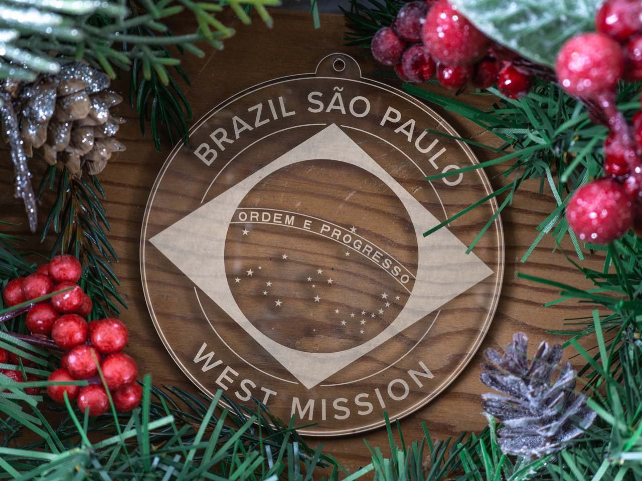 Brazil Sao Paulo West Mission Christmas Ornament - Latter-Day Saint LDS Missionary Gift - Book of Mormon