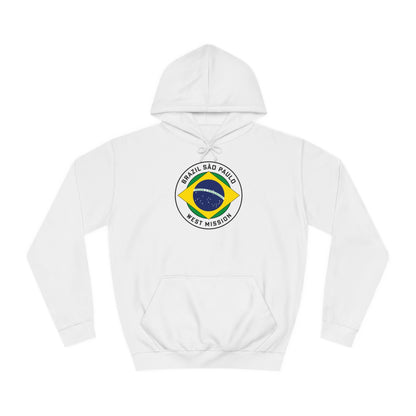 Brazil Sao Paulo West Mission Flag Logo (White Border) College Hoodie