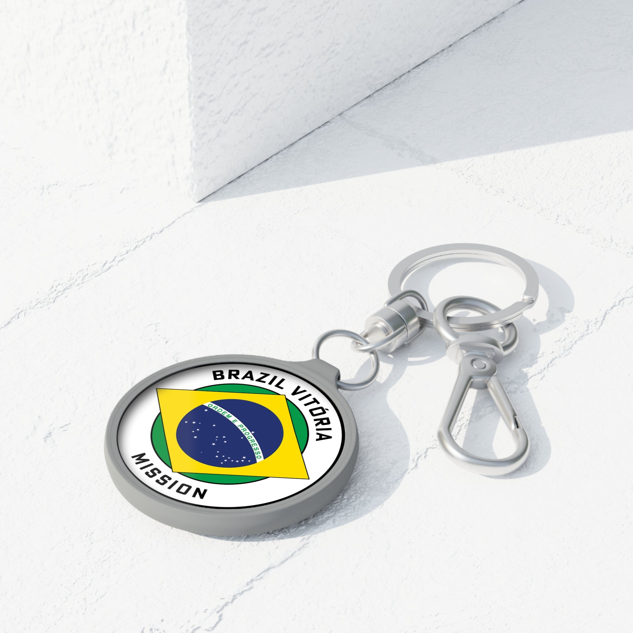 Brazil Vitoria Mission Circle Flag Key Tag - Latter-Day Saint LDS Missionary Gift - Book of Mormon