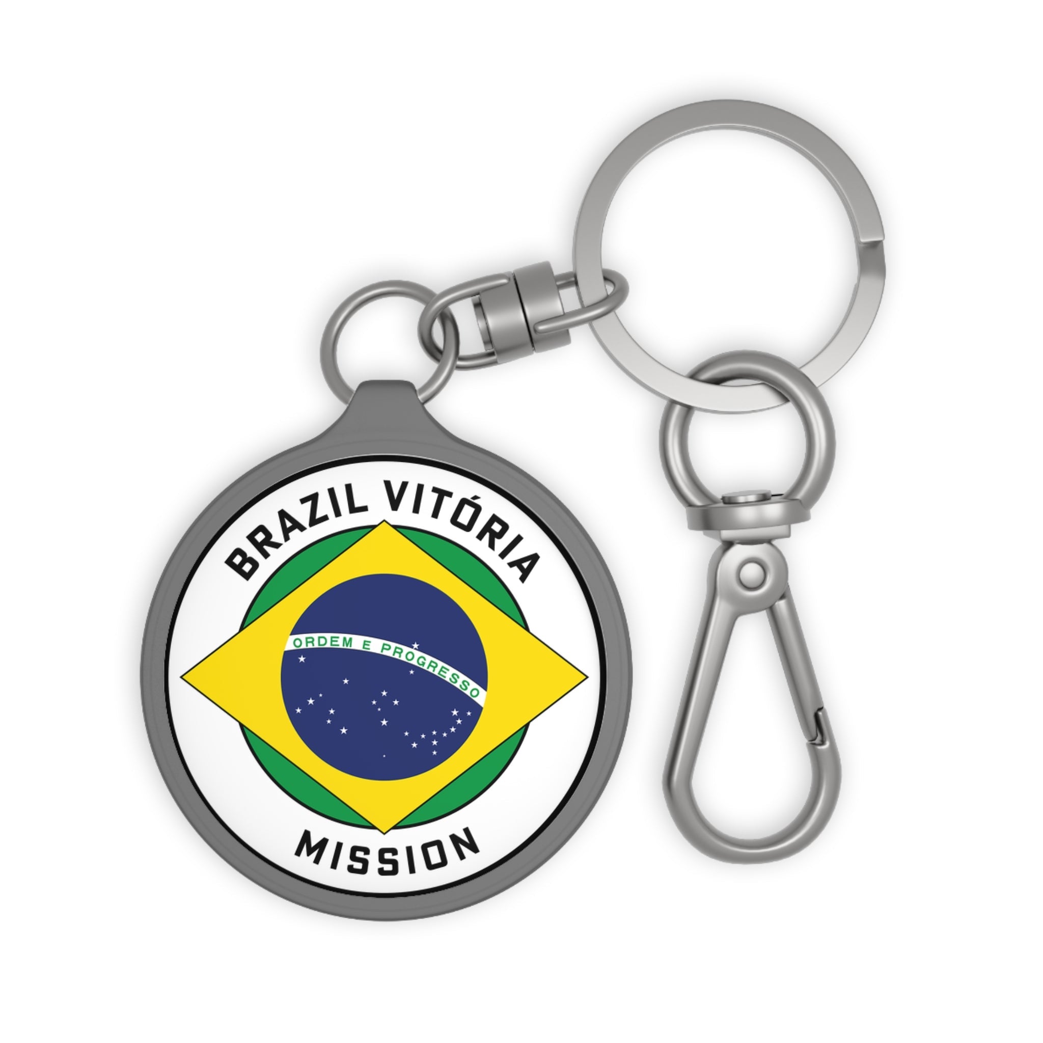 Brazil Vitoria Mission Circle Flag Key Tag - Latter-Day Saint LDS Missionary Gift - Book of Mormon