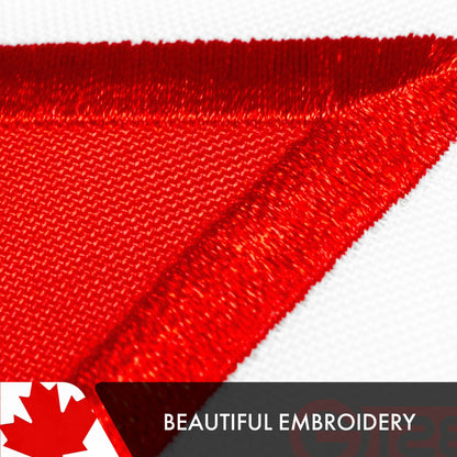 G128 Canada Canadian Flag | 6x10 Ft | Double ToughWeave Series Double Sided Embroidered 210D Polyester | Country Flag, Embroidered Design, Indoor/Outdoor, Brass Grommets, Heavy Duty, 3-ply