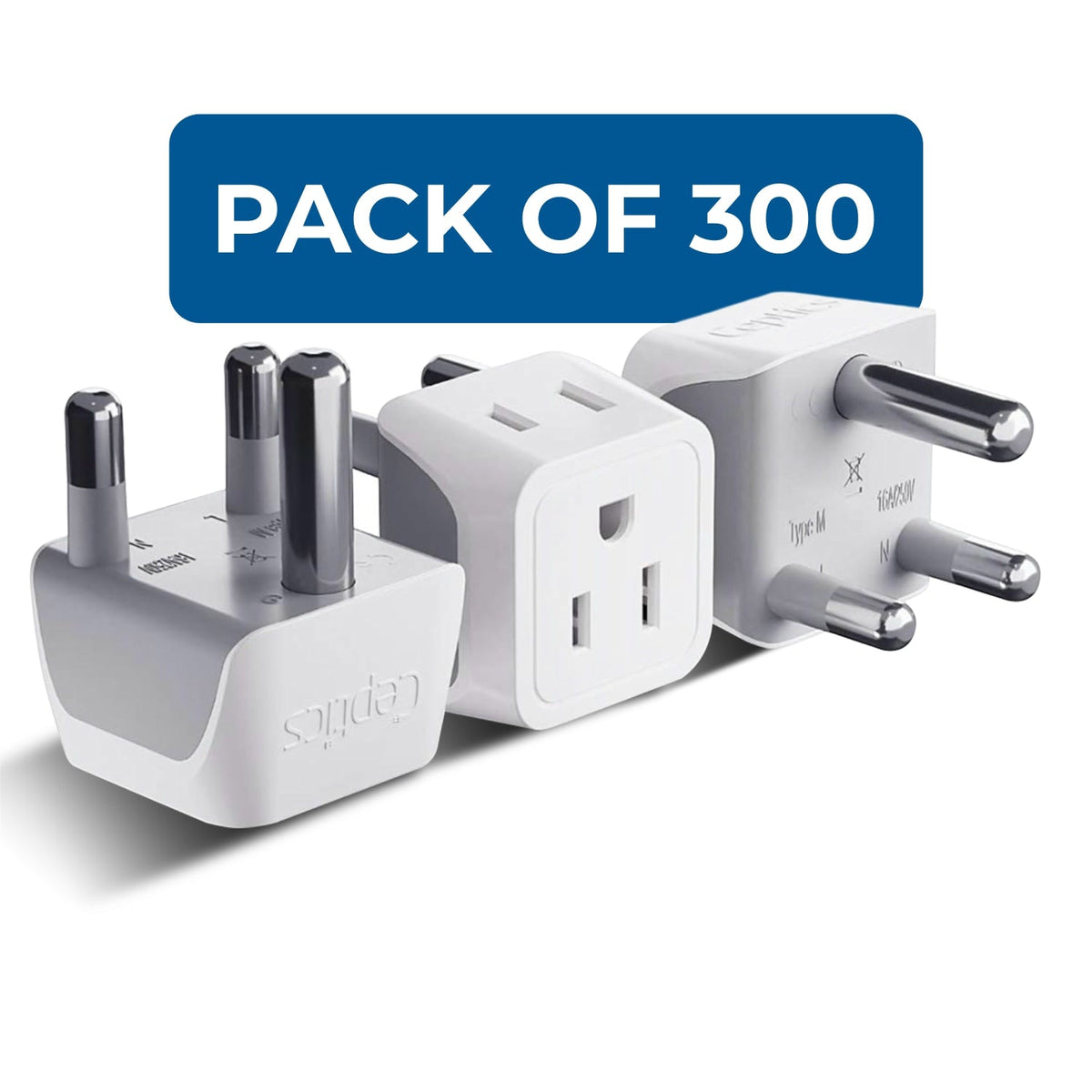 South Africa Travel Adapter - Type M - Ultra Compact (CT-10L, 3 Pack)