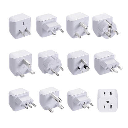 International Travel Adapter Plug Set - 11 pcs 2 in 1 Compact (CT-11PK)