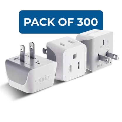 Japan, Philippines Travel Adapter - Type A - Ultra Compact (CT-6, 3 Pack)