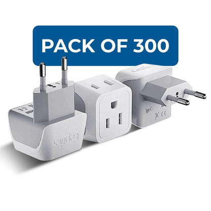 European Travel Adapter - Type C - Ultra Compact (CT-9C, 3 Pack)