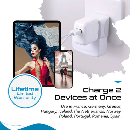 Europe (Schuko) Travel Adapter - Type E/F - Ultra Compact (CT-9, 3 Pack)