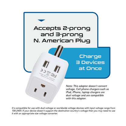 South Africa Travel Adapter - Type M - Dual USB (CTU-10L)