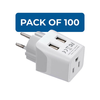 Israel, Palestine Travel Adapter - Type H - Dual USB (CTU-14)
