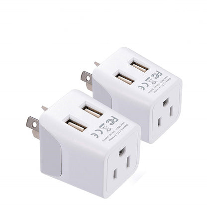 Australia, China Travel Adapter Plug with Dual USB - Type I - 2 Pack (CTU-16)