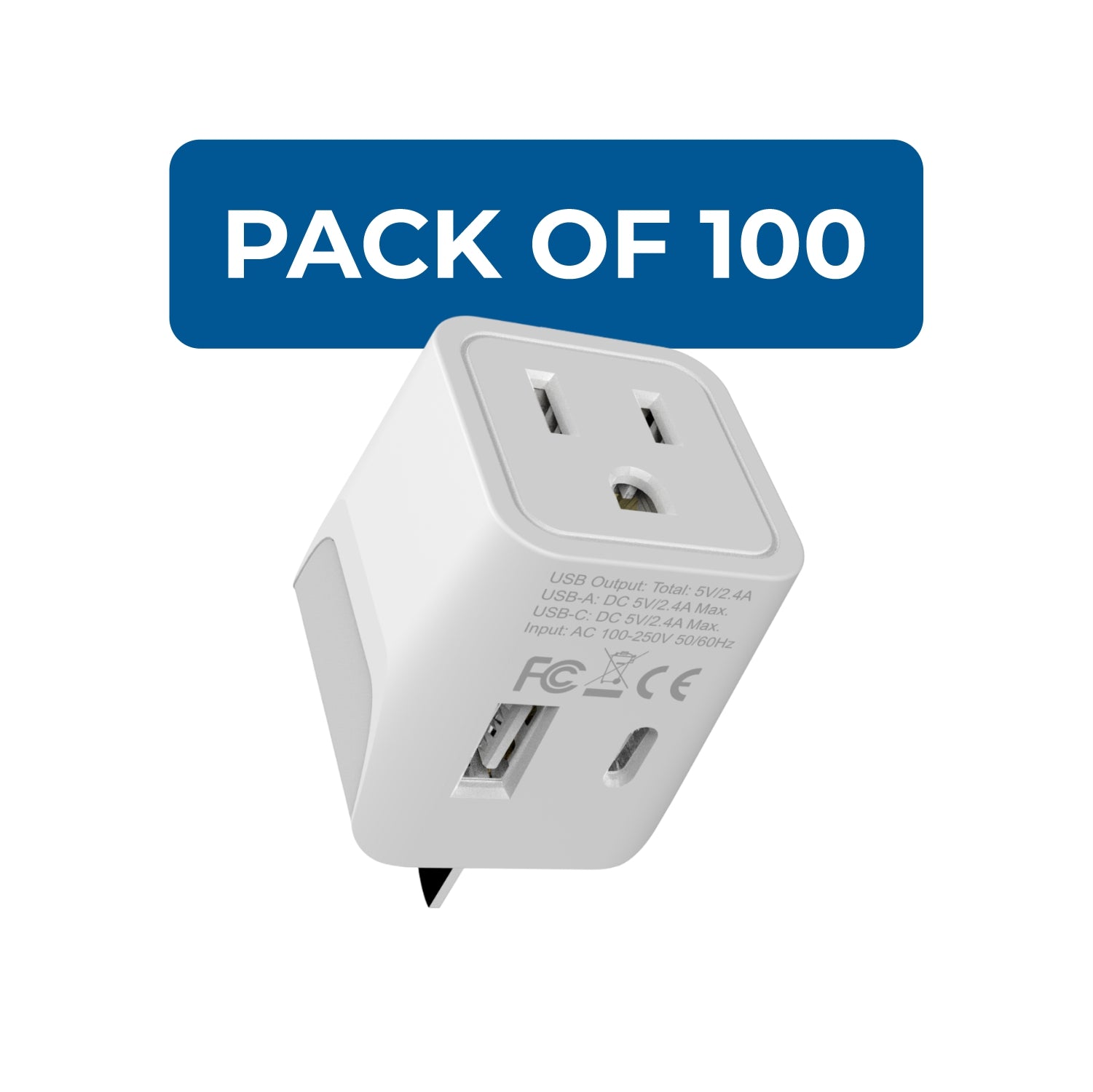 Australia, China Travel Adapter - Type I - USB A + USB C (CTU-16)