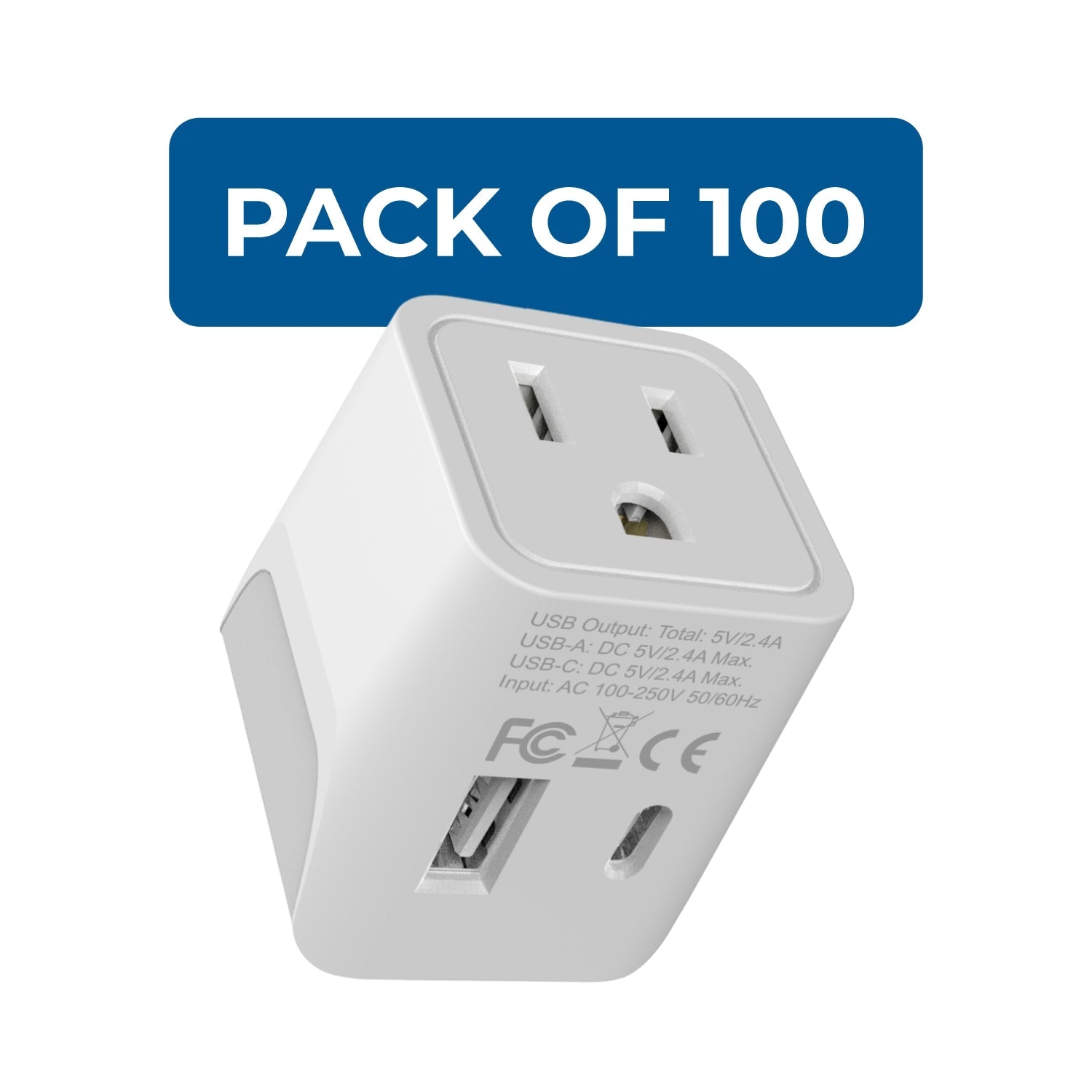 Japan, Philippines Travel Adapter - Type A - USB-A + USB-C (CTU-6)