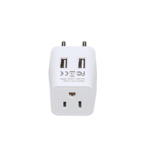 European, Egypt Travel Adapter Plug with Dual USB - Type C - 2 Pack (CTU-9C)
