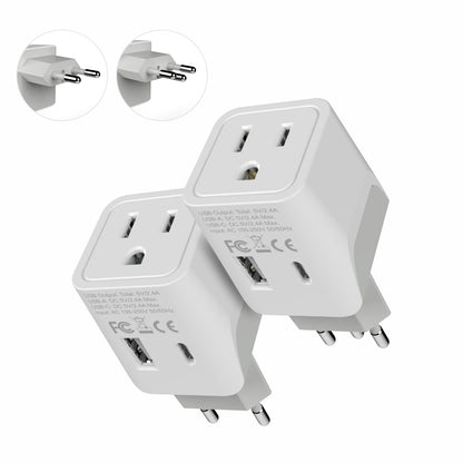 Brazil Travel Adapter Plug Combo - Type C, N | USB-A + USB-C - Brazilian Combo (CTU-9C-11C)