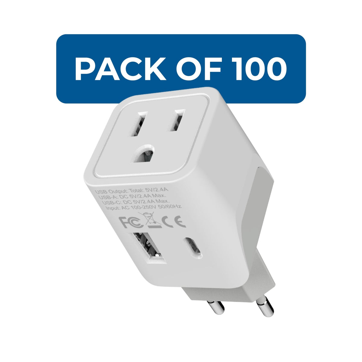 European Travel Adapter - Type C - USB A + USB C (CTU-9C)