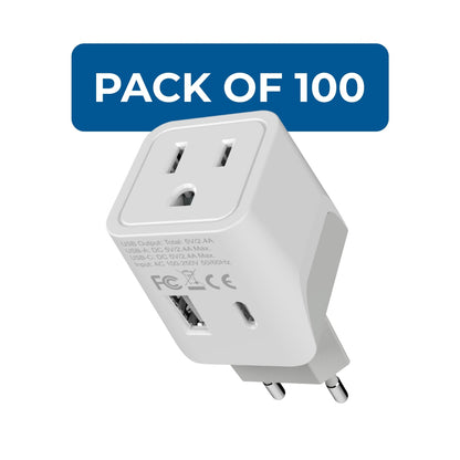 European Travel Adapter - Type C - USB A + USB C (CTU-9C)