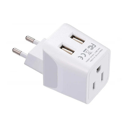 India Travel Adapter Plug Combo - Type C, D | Dual USB - Indian Combo (CTU-9C-10)
