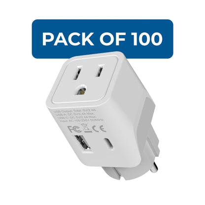 Europe (Schuko) Travel Adapter - Type E/F - USB A + USB C (CTU-9)
