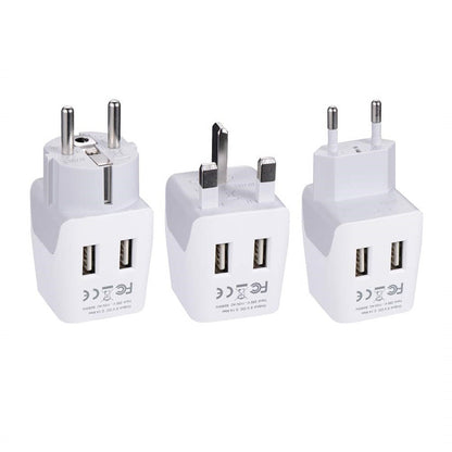 European Travel Adapter Set – Type E/F, G, C - With Dual USB - 3pcs (CTU-EU-SET)