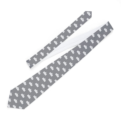 Calgary Alberta Temple Patterned Neck Tie for Elders (Grey) - Mission Wishlist - LDS Missionary Gift Store