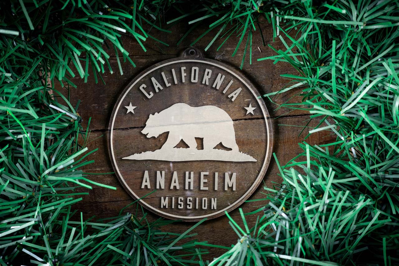 California Anaheim Mission Christmas Ornament - Latter-Day Saint LDS Missionary Gift - Book of Mormon